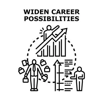 Widen career possibilities for professional development growth Illustrazione stock
