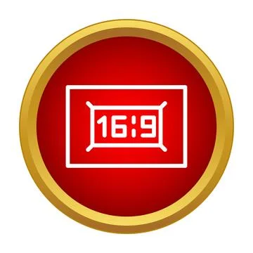 Widescreen 16,9 aspect ratio display setting icon Stock Illustration