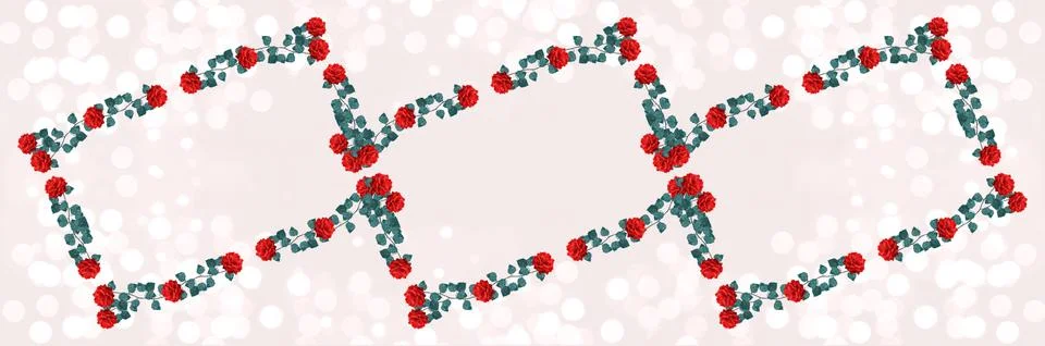 Widescreen background with red rose text borders 写真素材