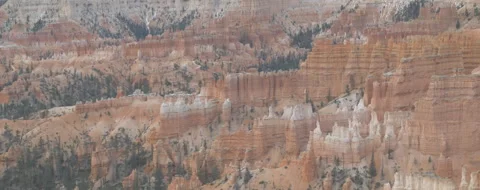 Widescreen cinematic of hoodoo formations in Bryce Canyon National Park in Utah Video stock 303386193