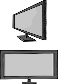 Widescreen Flat Panel TV Stock Illustration