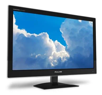 Widescreen TFT display with blue sky Stock Illustration