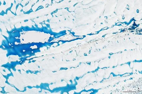 Widespread melt on the George VI ice shelf, Antarctica - 19 Jan 2020 Stock Photos