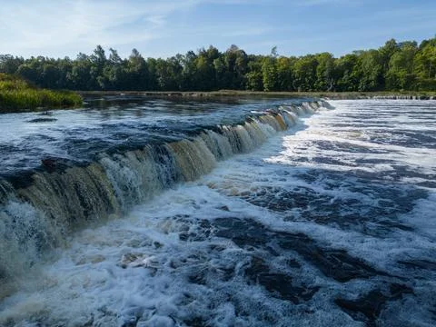 Widest Latvia river waterfall cascade Stock Photos