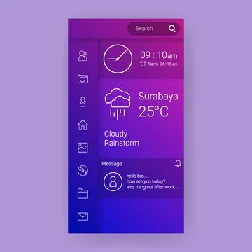 Widget arrangement user interface mockup 스톡 일러스트