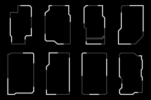 Widget frame for smartphone. Frame geometric banner mockup. futuristic hud Stock Illustration