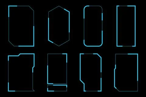 Widget frame for smartphone. Frame geometric banner mockup. futuristic hud Stock Illustration