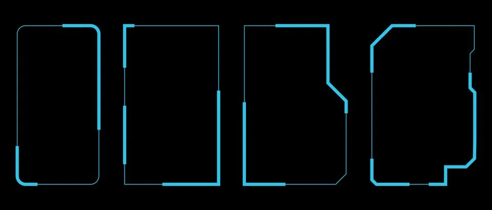 Widget frame for smartphone. Frame geometric banner mockup. futuristic hud Stock Illustration