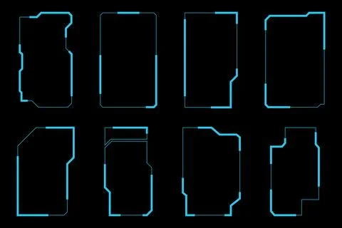 Widget frame for smartphone. Frame geometric banner mockup. futuristic hud Stock Illustration