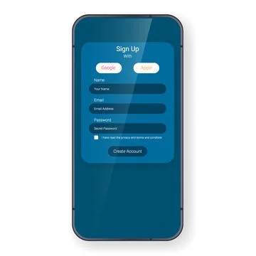 Widget ui mobile app smartphone theme Illustrazione stock