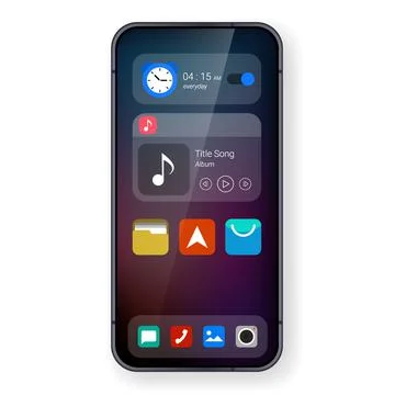 Widget ui mobile app smartphone theme Illustrazione stock