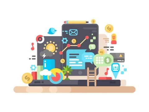 Widgets for tablet or phone. Stock Illustration
