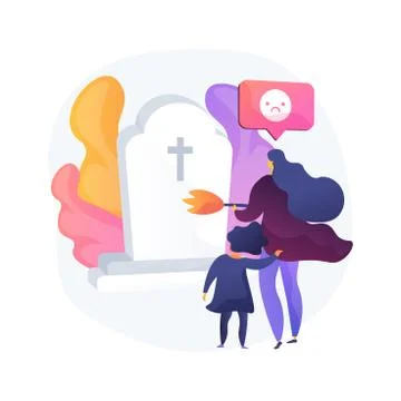 Widowed person abstract concept vector illustration. Stock Illustration