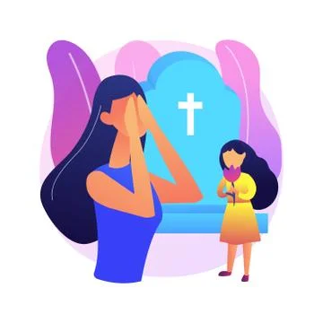 Widowed person abstract concept vector illustration. Stock Illustration