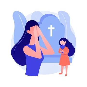 Widowed person abstract concept vector illustration. Stock Illustration
