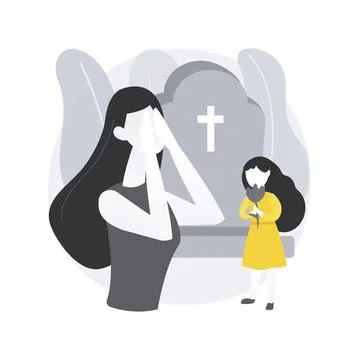 Widowed person abstract concept vector illustration. Stock Illustration