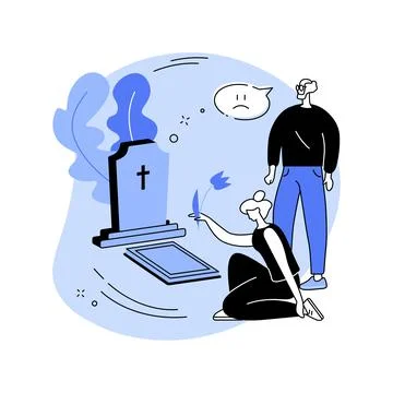 Widowed person abstract concept vector illustration. Stock Illustration