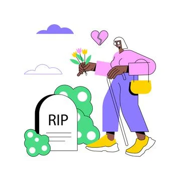 Widowed person abstract concept vector illustration. Stock Illustration