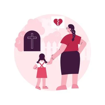 Widowed person abstract concept vector illustration. Stock Illustration