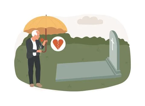 Widowed person isolated concept vector illustration. Stock Illustration