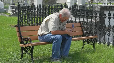 Widower Cemetery Bench Stock-Footage 12646219