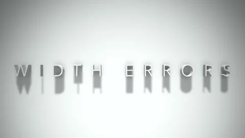 Width errors 3D title animation with shadows on a white background Stock Footage 298001991
