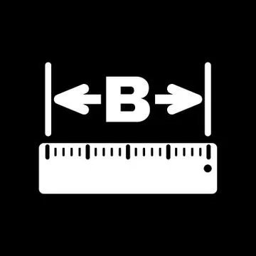 The width icon. Measurement and ruler symbol. Flat Stock-Illustration