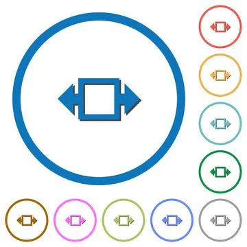 Width tool icons with shadows and outlines Stock Illustration