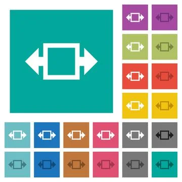 Width tool square flat multi colored icons Stock Illustration