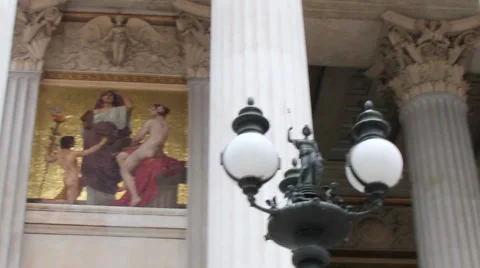 WIEN PARLIAMENT CU COLUMNS Stock Footage 44835686
