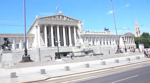 WIEN PARLIAMENT LS TRACK Stock Footage 44841900
