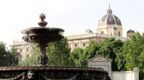 WIEN VOLKSGARTENN FONTAIN 2 MS Stock Footage 44846783