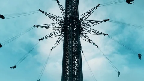 Wiener Prater's Carousel (Slowmotion) Stock Footage 95490092