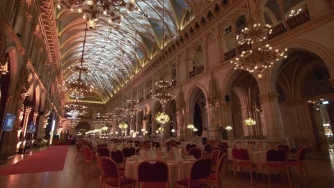 Wiener Rathaus Interior Stock Footage 83872393