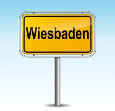 Wiesbaden signpost Stock Illustration