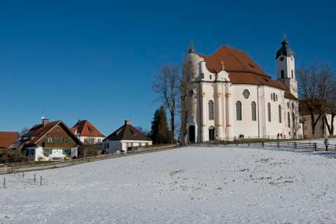 Wieskirche in Winter Stock Photos