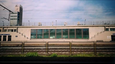 Wiew of Riga Central Train Station showcasing its old Soviet-style Stock Footage 278212344