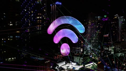 Wifi 3d icon Animation. Wireless network, mobile technology concept. Stock Footage 113193773
