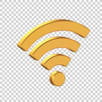Wifi 3D Icon Isolated on Transparent Background Stock Illustration