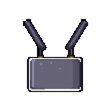 Wifi 5g modem pixel art vector illustration 库存插图