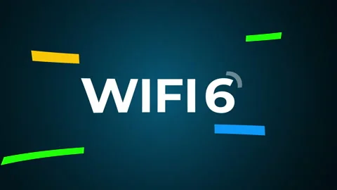 Wifi 6 with motion line Stock Footage 149631413