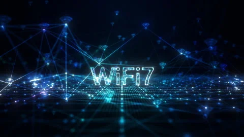 WiFi 6G future technology digital data network connections background. Stock Footage 246679294