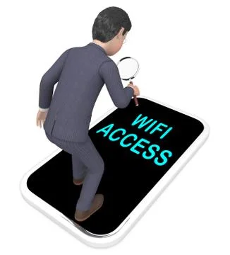 Wifi Access Point Remote Hotspot 3d Rendering Stock Illustration