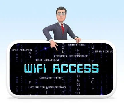 Wifi Access Point Remote Hotspot 3d Rendering Stock Illustration