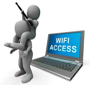Wifi Access Point Remote Hotspot 3d Rendering Stock Illustration
