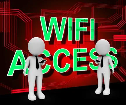 Wifi Access Point Remote Hotspot 3d Rendering Stock Illustration