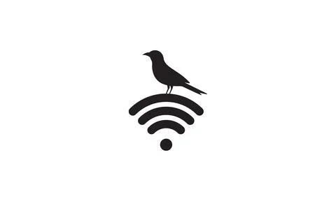 Wifi and bird  logo vector icon illustration design Stock Illustration
