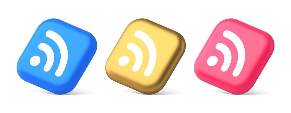 Wifi available access button wireless internet connection signal 3d realist.. Illustrazione stock