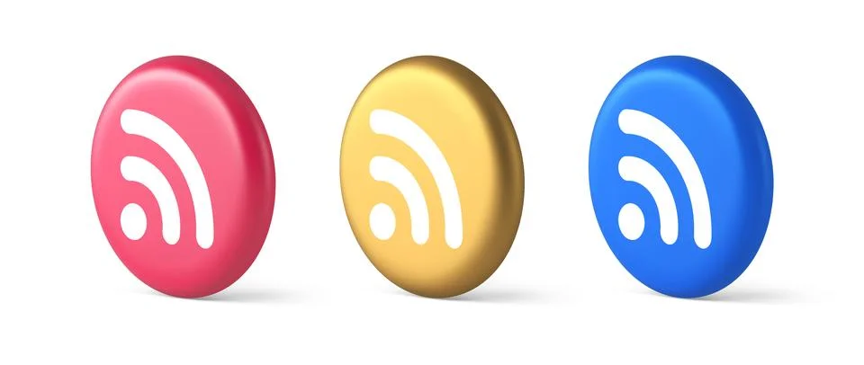 Wifi available access button wireless internet connection signal 3d realistic 스톡 일러스트