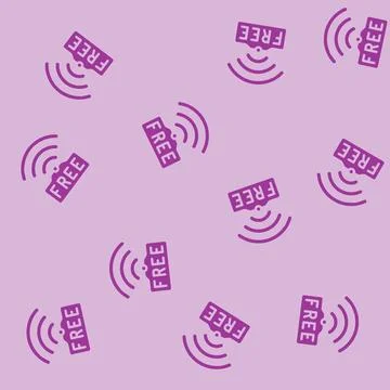 Wifi available information glyph vector seamless pattern Stock Illustration